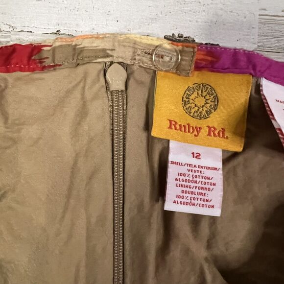 Ruby Rd. Women's Size 12 Blazer And Skirt Suit 2 Piece Set Multi-Color Boho - Picture 12 of 15